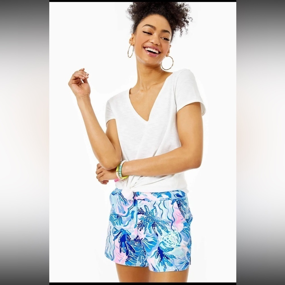 Lilly Pulitzer Ocean View Shorts Saltwater Blue XS